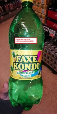 Faxe kondi ananas sodavand indeholder Aspartam